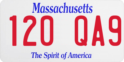 MA license plate 120QA9