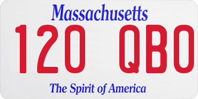 MA license plate 120QB0