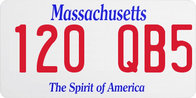 MA license plate 120QB5