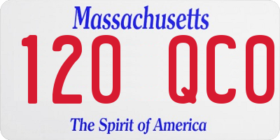 MA license plate 120QC0