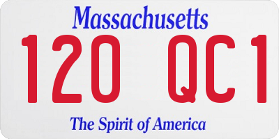 MA license plate 120QC1