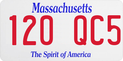 MA license plate 120QC5