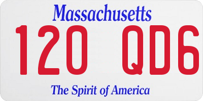 MA license plate 120QD6