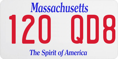MA license plate 120QD8