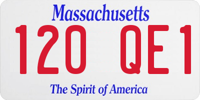 MA license plate 120QE1