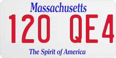 MA license plate 120QE4