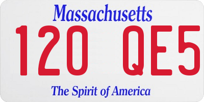 MA license plate 120QE5