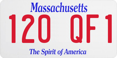 MA license plate 120QF1