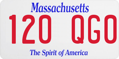 MA license plate 120QG0