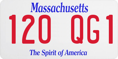 MA license plate 120QG1