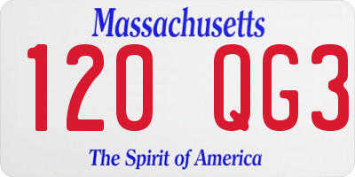 MA license plate 120QG3