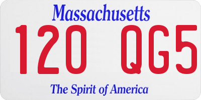 MA license plate 120QG5
