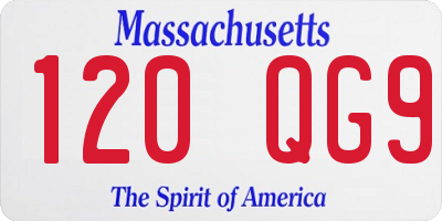 MA license plate 120QG9