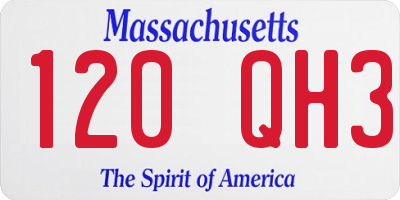 MA license plate 120QH3