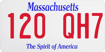 MA license plate 120QH7