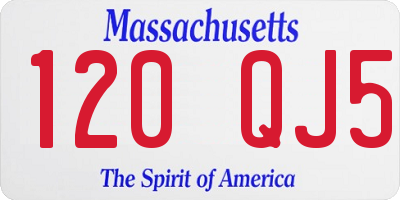 MA license plate 120QJ5