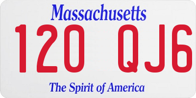 MA license plate 120QJ6
