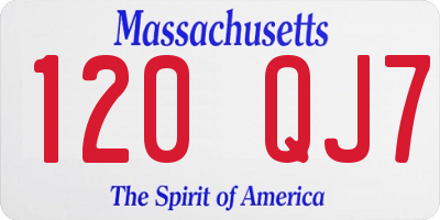 MA license plate 120QJ7