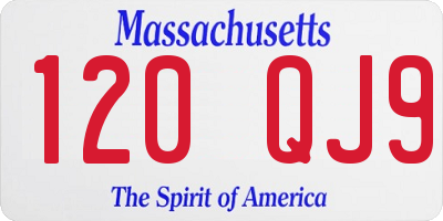 MA license plate 120QJ9