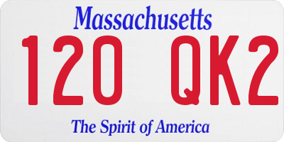 MA license plate 120QK2