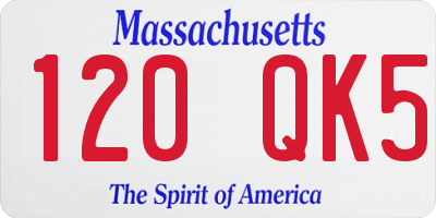 MA license plate 120QK5