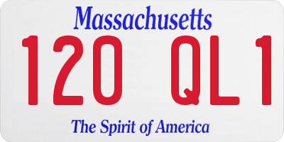 MA license plate 120QL1