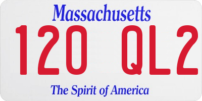 MA license plate 120QL2