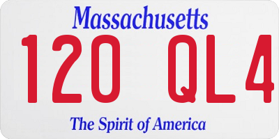 MA license plate 120QL4