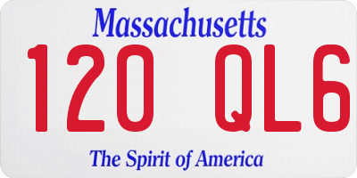 MA license plate 120QL6