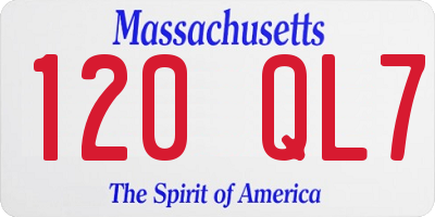 MA license plate 120QL7