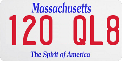 MA license plate 120QL8