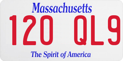 MA license plate 120QL9