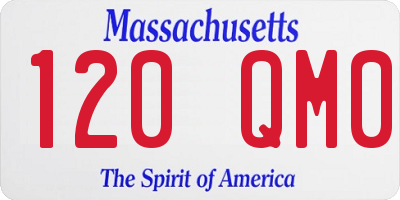 MA license plate 120QM0