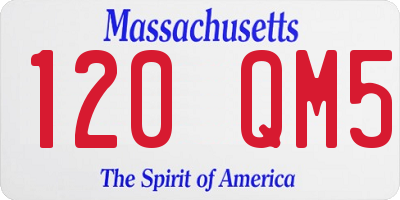 MA license plate 120QM5
