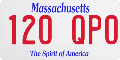MA license plate 120QP0