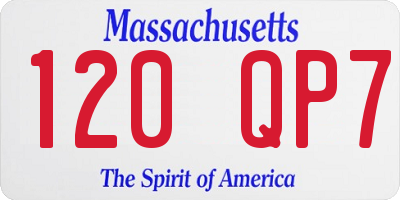 MA license plate 120QP7