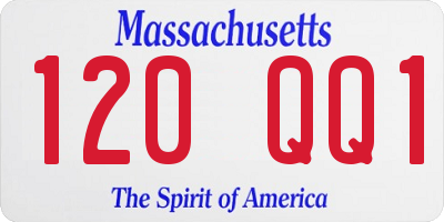 MA license plate 120QQ1