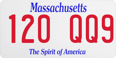 MA license plate 120QQ9