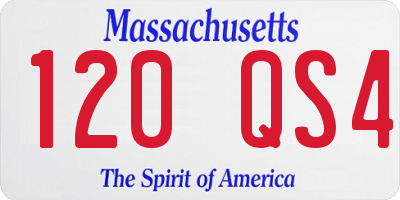MA license plate 120QS4