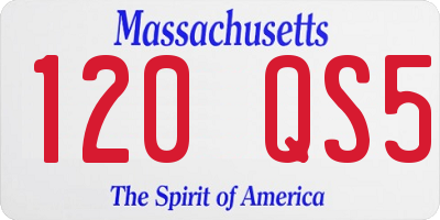 MA license plate 120QS5