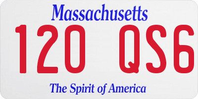MA license plate 120QS6