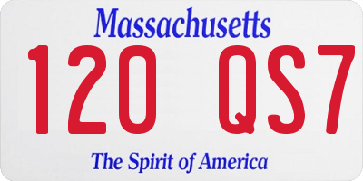 MA license plate 120QS7