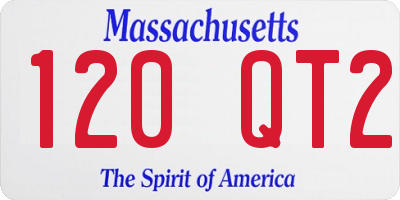 MA license plate 120QT2