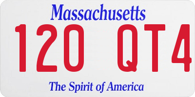 MA license plate 120QT4