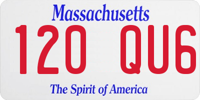 MA license plate 120QU6