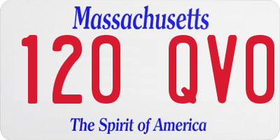 MA license plate 120QV0