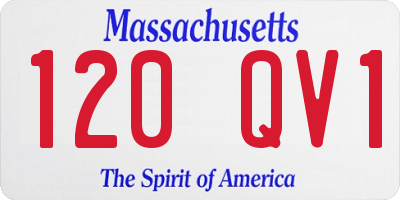 MA license plate 120QV1