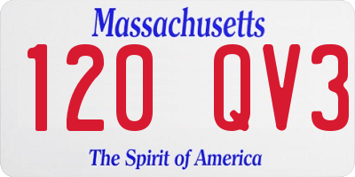 MA license plate 120QV3
