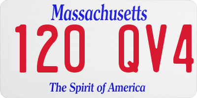 MA license plate 120QV4