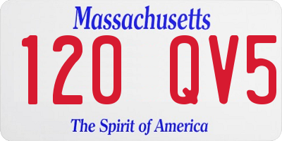 MA license plate 120QV5